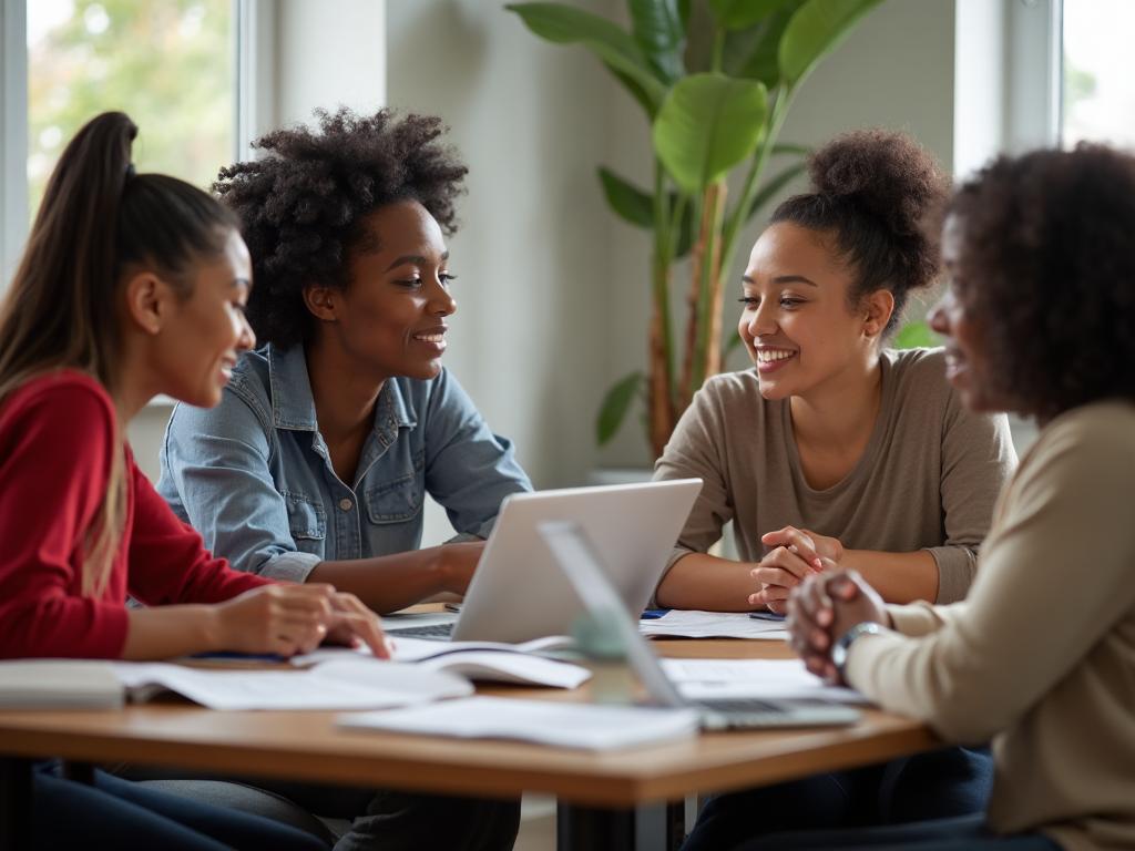 Diverse teachers and parents collaborating on mental health resources