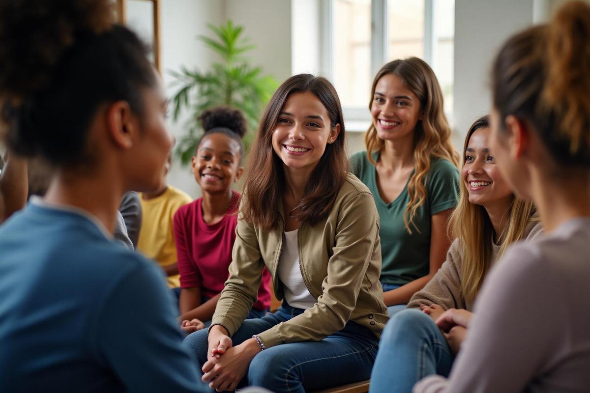 Diverse students receiving mental health support